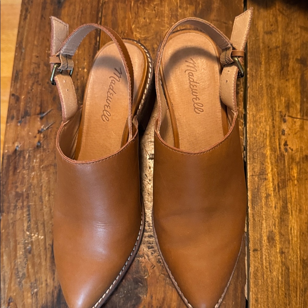 Madewell Tan Leather Slingback Shoes